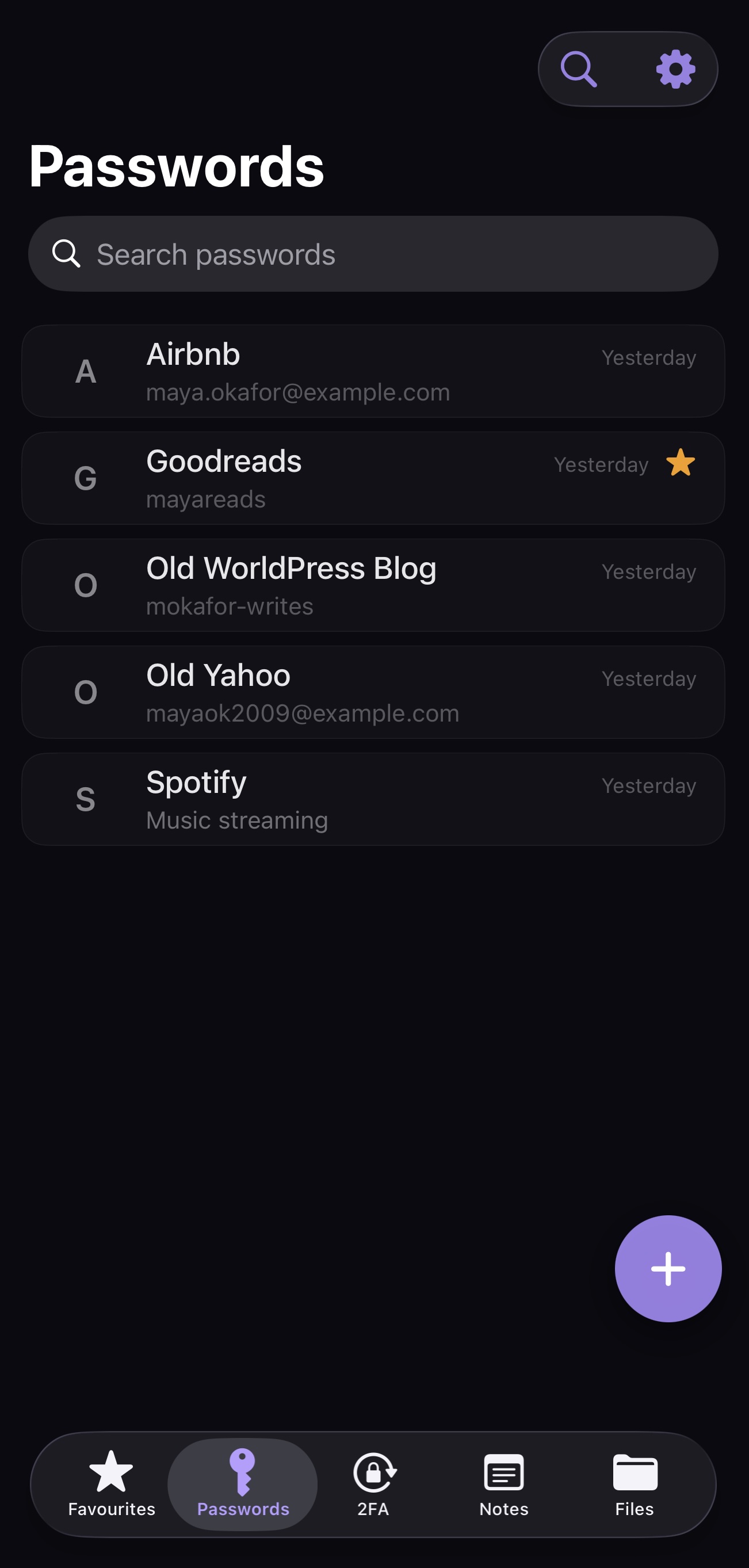 Decoy vault — passwords