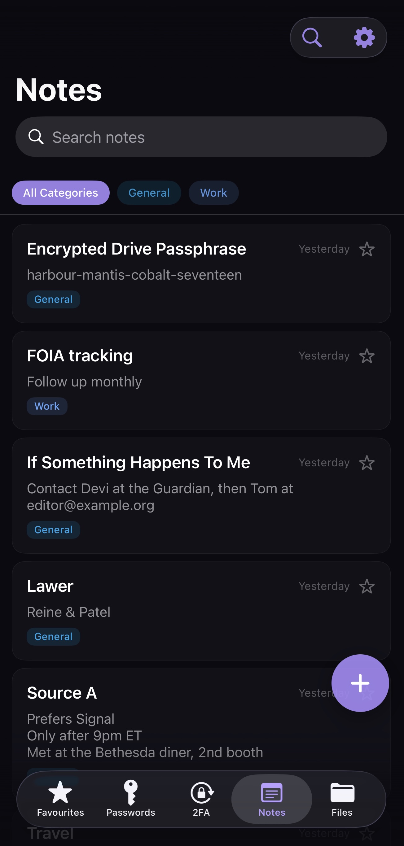 Real vault — notes